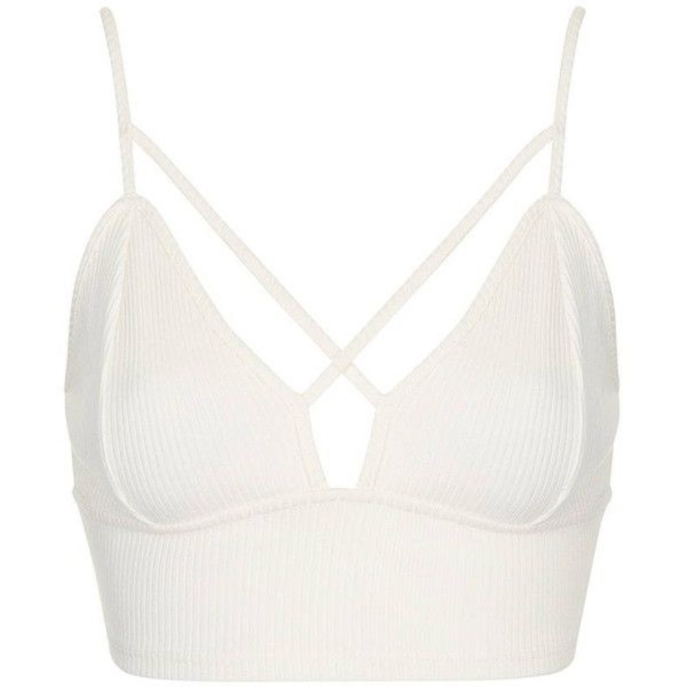 TOPSHOP Framed Ribbed Crop Top
